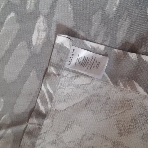 2 West Elm 48"x84" Stone Grey Slanted Dot Print Curtain. Set of 2 - Picture 4 of 7